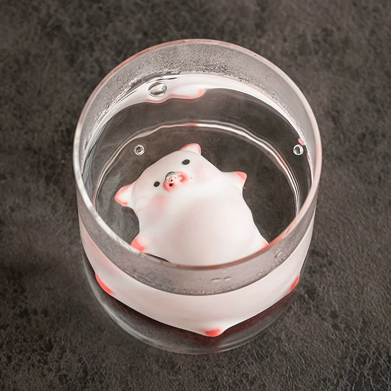 New! Bubbling Tea Pet Piggy Cartoon Ceramic Tea Cup Little Pig Spit Bubbles Water Mug Funny Gift Home Decoration Tea Accessories