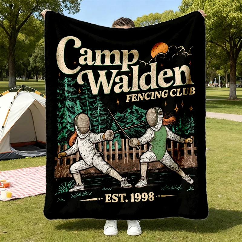 Camp Walden Fencing Club Warm Blanket, The Parent Trap Soft Blanket, Summer Camp Comfy, 90s Movie Costume Flannel