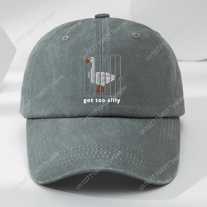 1 szt. Czapka baseballowa z nadrukiem gęsi w klatce, unisex, miękka, regulowana obwód głowy, codzienna, oddychająca, odprowadzająca wilgoć.