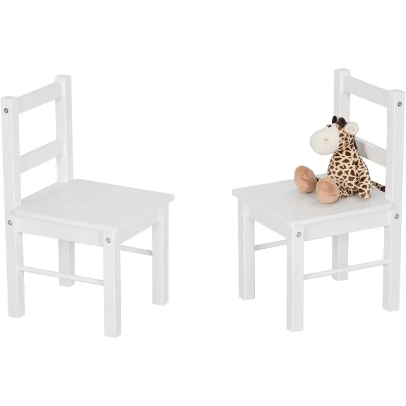 

Child's Wooden Chair Pair for Play or Activity，Made From Durable Solid Wood, Features A Flat Square Seat