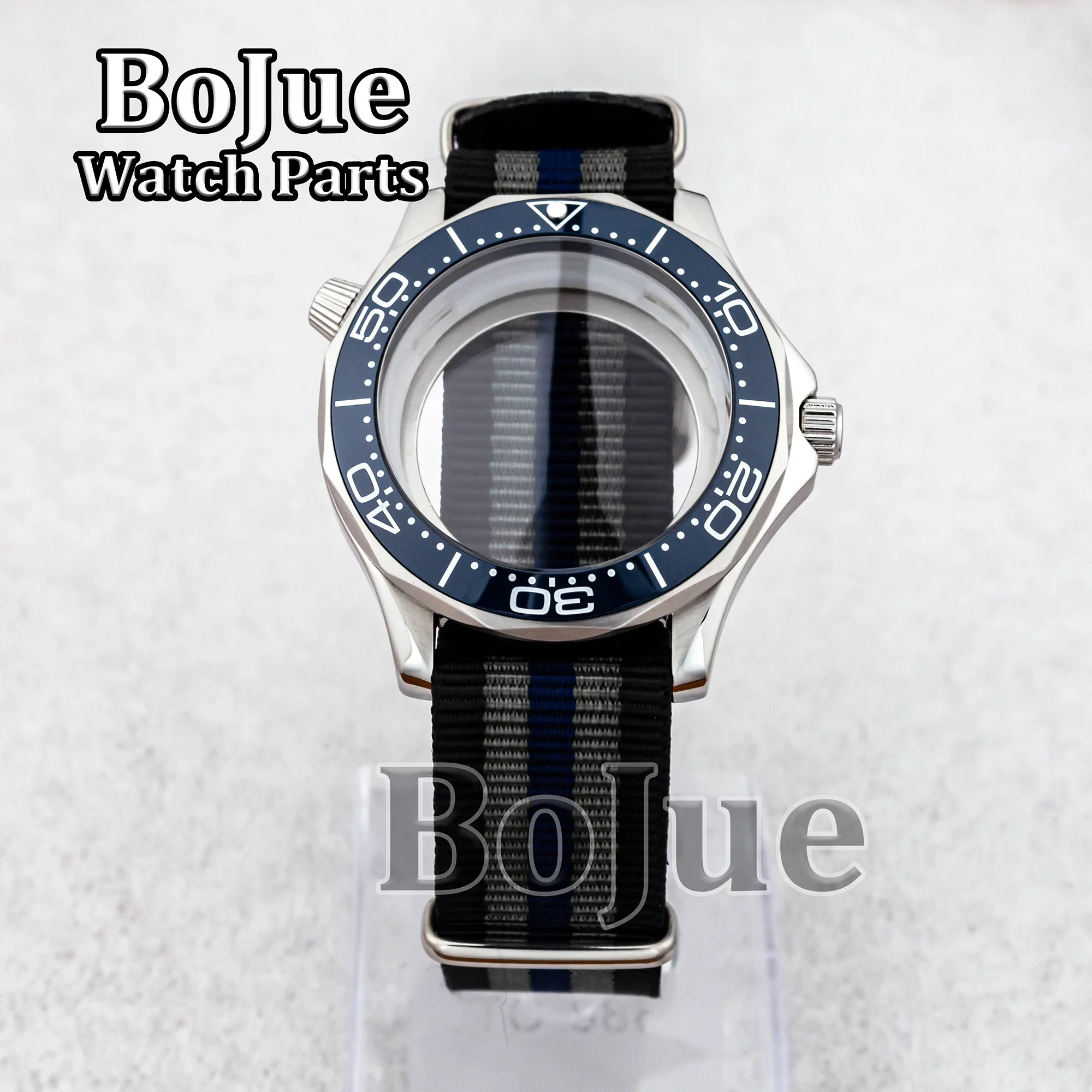 NH35-Gehäuse, Nylonarmband, 100 m wasserdicht, für Taucher, Seamaster 300, NH35 NH36-Uhrwerk, 31 mm Seamaster-Zifferblatt, Zeiger, 41 mm Herrengehäuse