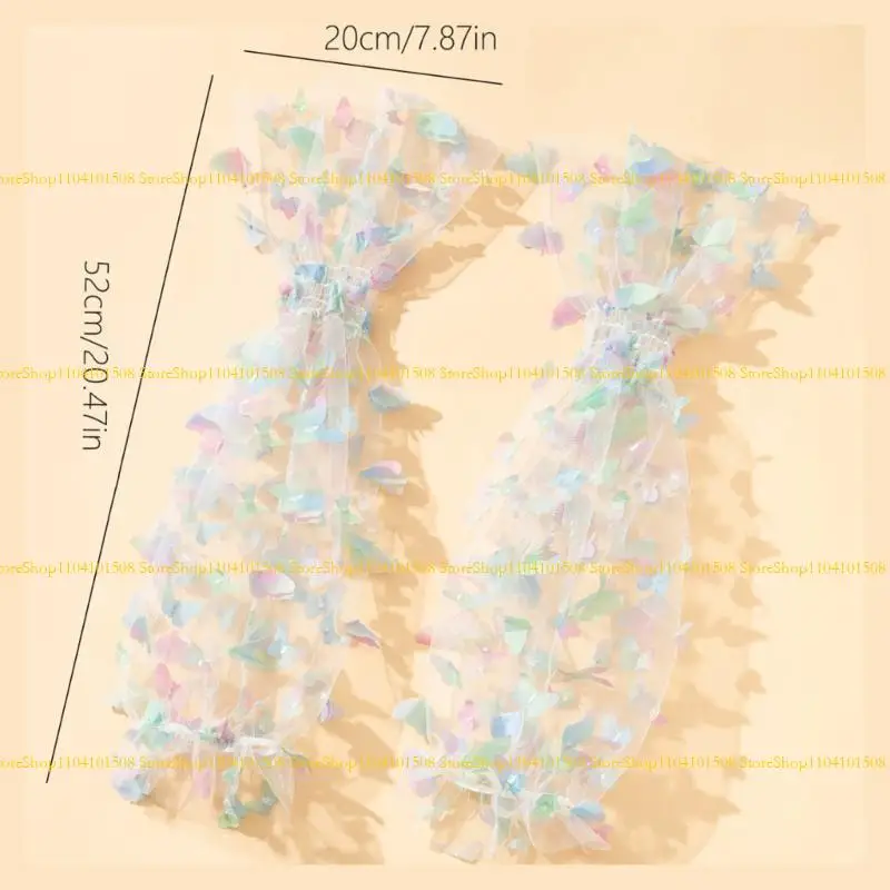 15yc 1PAir Eleganti Long Oversleeves Sun dalla crema solare Accessori per feste nozze maniche a farfalla.