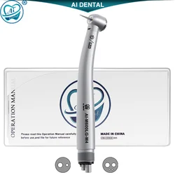 Turbina de aire dental de cabeza estándar LED, pieza de mano de alta velocidad con cartucho de cerámica para 2/4 agujeros, unidades de dentista M600LG/AI-C-M600LG