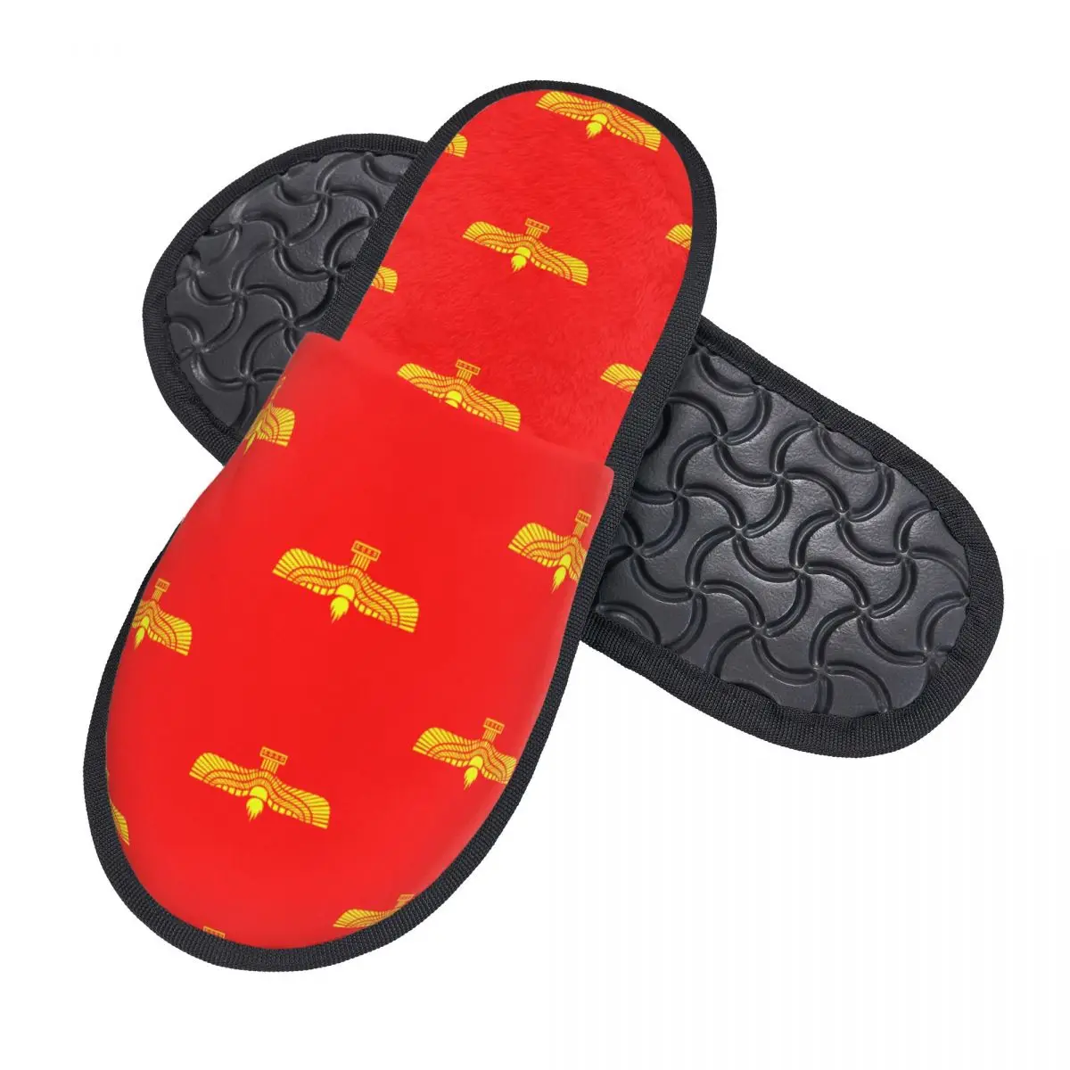 Custom Aramean Suryoyo Logo Soft Memory Foam House Slippers Women Syriac Assyria Flag Comfy Warm Anti-skid Sole Slipper