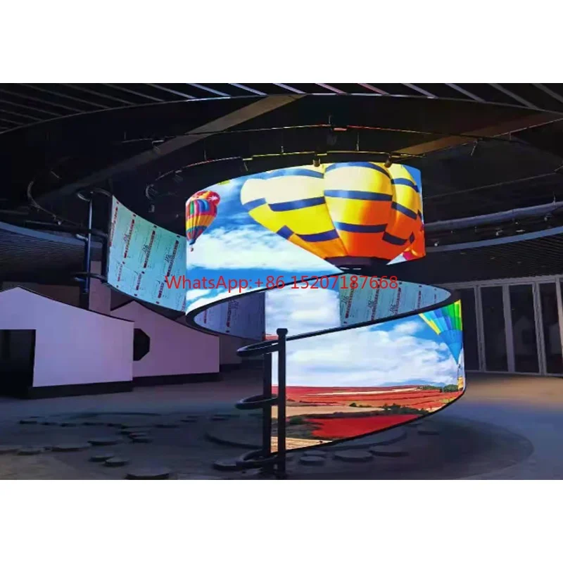 

Large Irregular Shaped 360 Degree Cylindrical Circular p 1.9 Thin Film Flexible Soft Panel LED Video Wall Display Screen