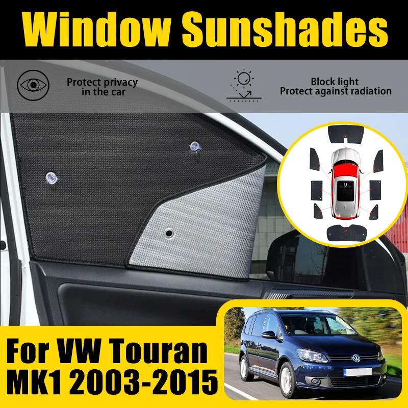 

Full Covers Sun Visor For Volkswagen VW Touran MK1 1T 2003~2015 Car Sun Parasol Window Protector Window Visor Cover Accessories