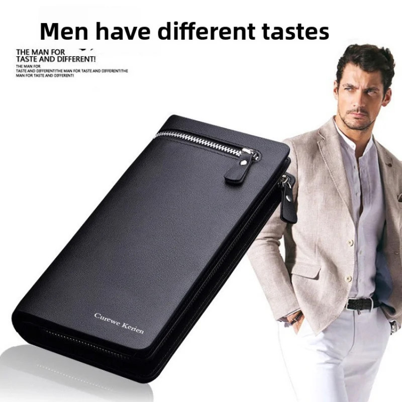 

Новая мужская многофункциональная сумка для мобильного телефона большой вместимости, мужская деловая молния, ручная сумка, кошелек