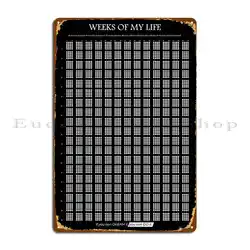 Life Calendar Weeks Of My Life V7 Metal Signs Wall Pub Mural Painting Club Printed Tin Sign Poster