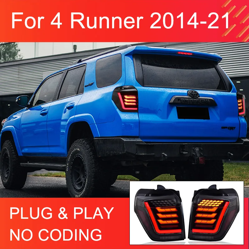 1 Pair LED Tail Light Assembly for Toyota 4 Runner 2014-2021 Tail Lamps Plug and Play LED Running Dynamic Turning Tail lights