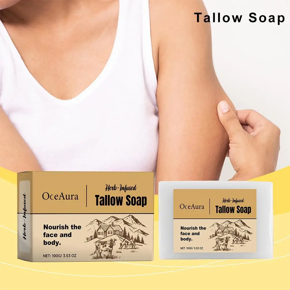 Tallow Soap Handmade Soap Face Clean Anti-acne Remove Herbal Blackheads Chinese Soap L6w9