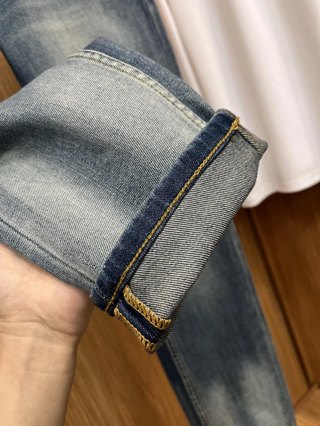 BLLIYOSS celana Jeans kasual klasik mewah ringan pria 2024 FW celana kaki lurus mode baru celana Jeans elastis halus bordir uang tua