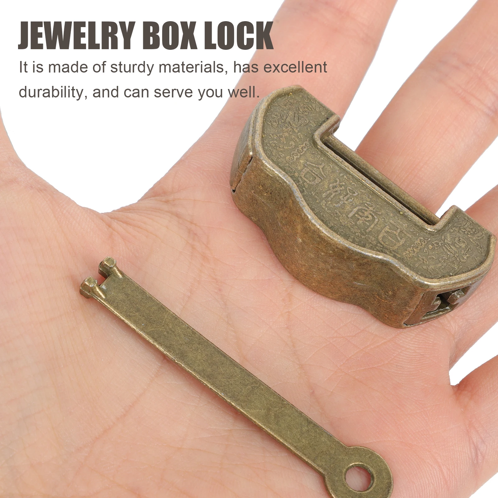 

Retro Wedding Padlock Ancient Chinese Horizontal Open Treasure Box Lock Metal Cabinet Latch Vintage Suitcase Jewelry Box