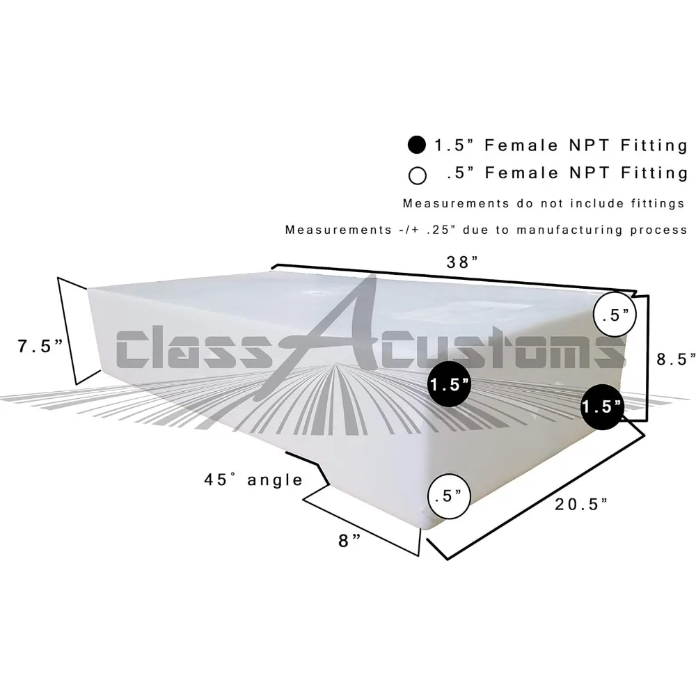 25 Gallon RV Fresh and Gray Water Holding Tank, Under Mount Concession Compatible UM-2500