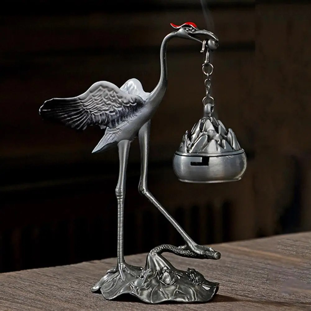 Retro Design Incense Holder Vintage Lotus Bird Incense Burner Aromatherapy Diffuser for Home Office Decor Small for Bedroom