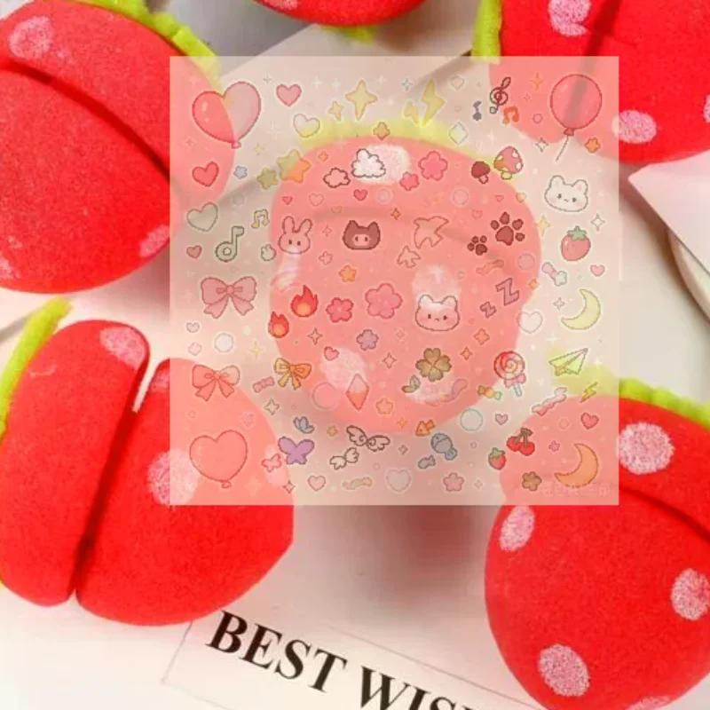 6/12/18/24Pcs Strawberry Curler DIY Sponge Rollers Curlers Bouncy Curling Hair Head Hair Curler Long Hairs Hair Styling Tools