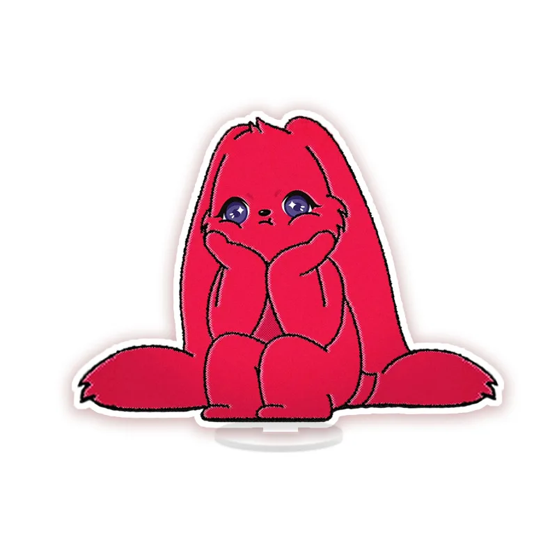 KPOP (G)I-DLE عضو YUQI ألبوم YUQ1 الكرتون سلسلة مفاتيح مصنوعة من الأكريليك الأحمر أرنب حامل الشكل جراب هاتف الذكية توك مروحة جمع هدية