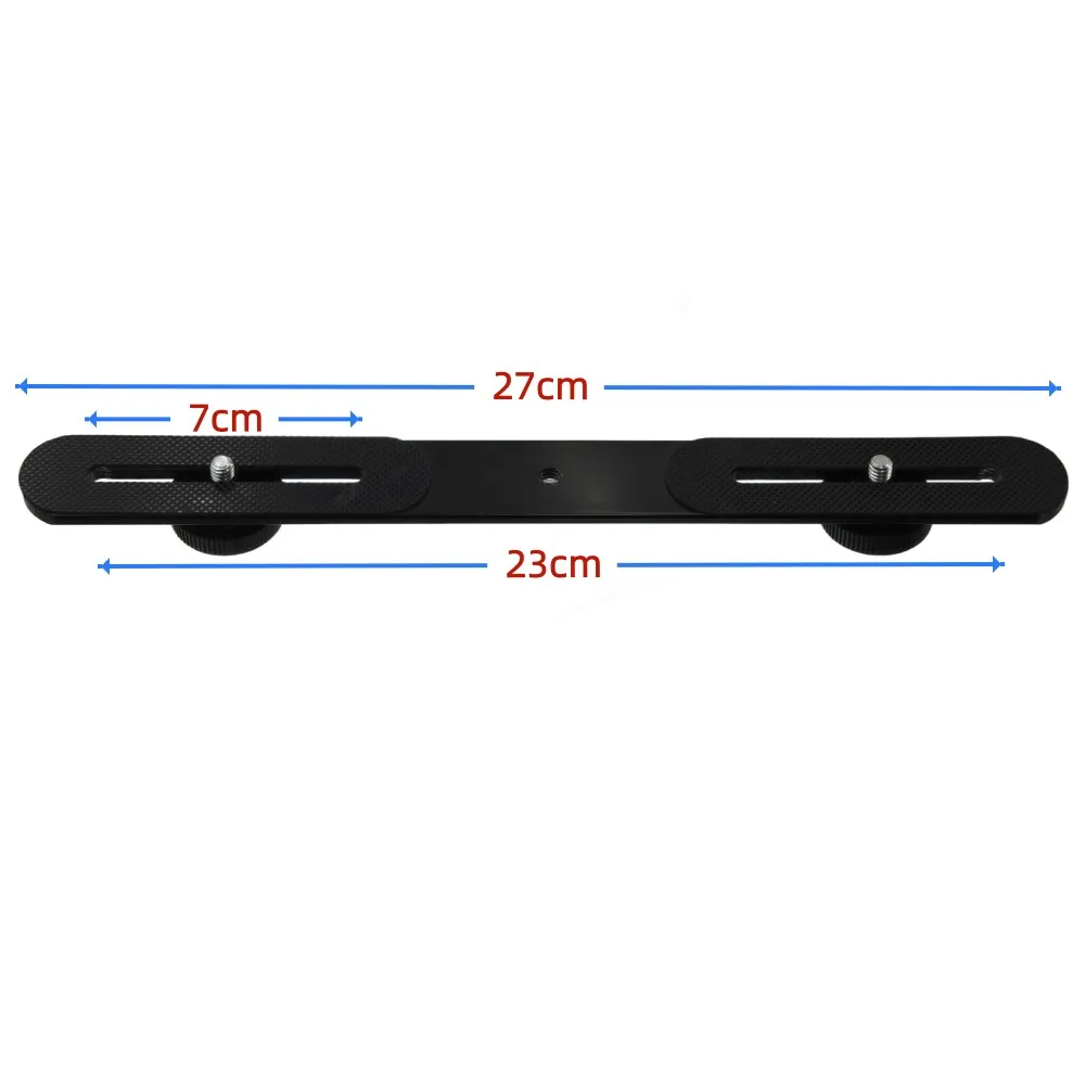 Dual Flash Bracket 1/4'' Screw Hot Shoe Mount Holder for Tripod Stand DSLR Camera LED Light Microphone view 2