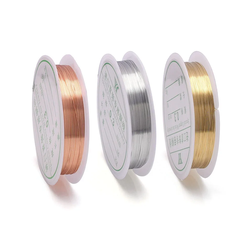 سلك مجوهرات 0.2-1 مم، سلك حرفي مقاوم للتشويه من النحاس لمستلزمات صناعة المجوهرات وصياغة