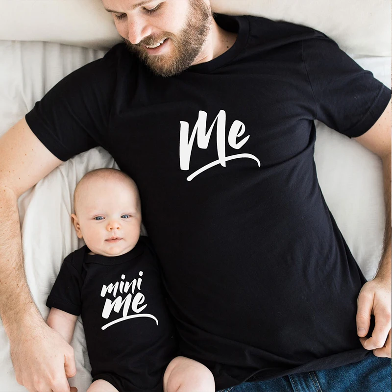 Cute Family Matching Tshirts Me and My Son Matching Shirts Mom Dad Daughter Clothes Daddy Baby Onesies Father and Son Shirt L