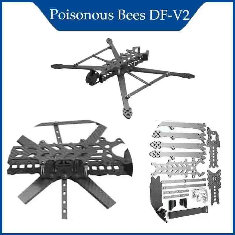 

Набор рамок для дрона FPV Poisonous Bees DF-V2, 8/9/10 дюймов, 367/387/427 мм, углеродное волокно для FPV, дрон для фристайла дальнего действия, квадрокоптер, радиоуправляемый