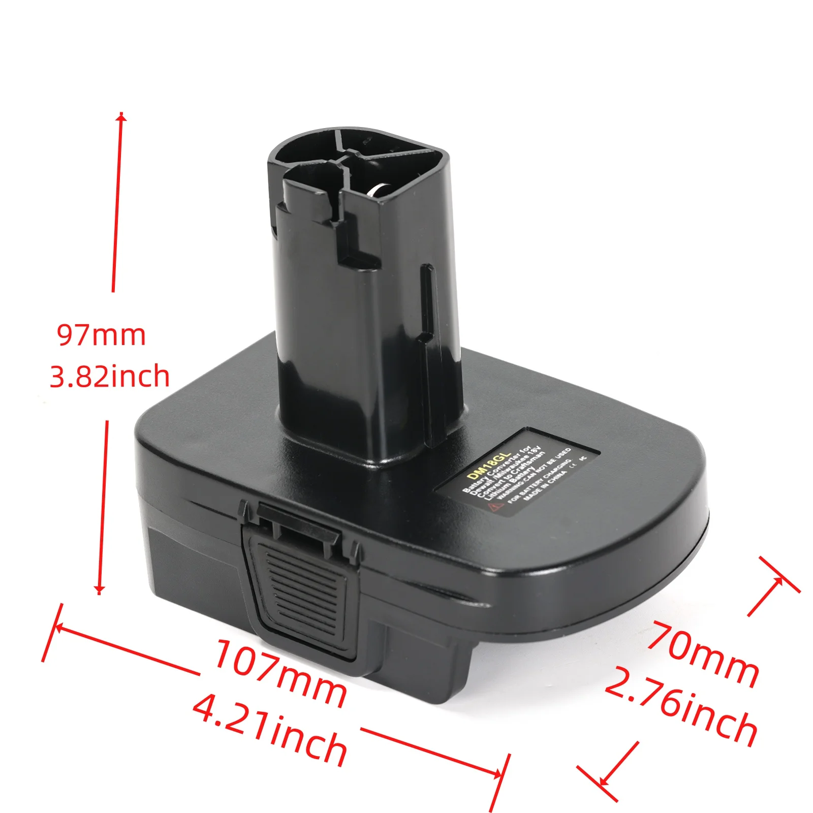 DM18GL Battery Adapter Converter with USB Portt Compatible with DeWalt 18V- 20V Milwaukee M18 18V for Craftsman 19.2V