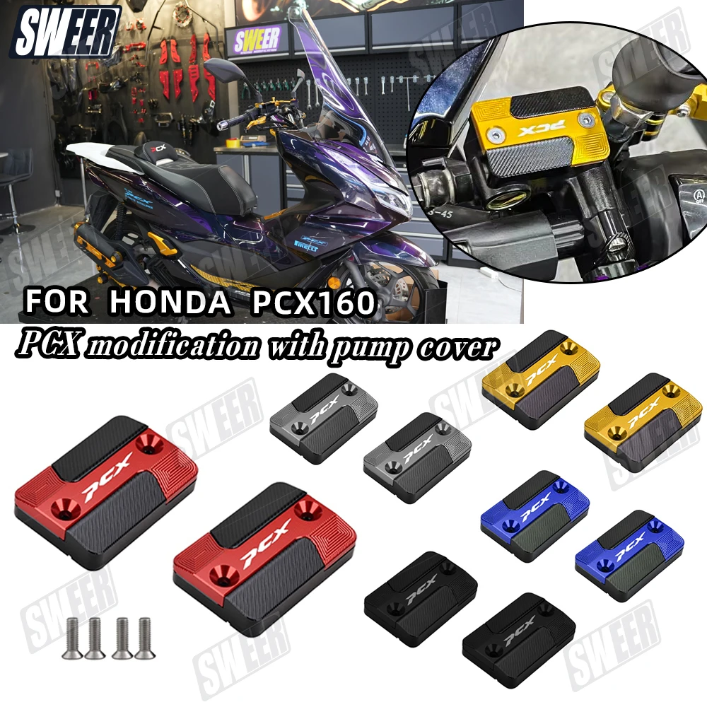 

Motorcycle Brake Upper Pump Cover Fit For Honda PCX125 PCX150 PCX160 Brake Fluid Metal Oil Cup Cover Modification Accessories