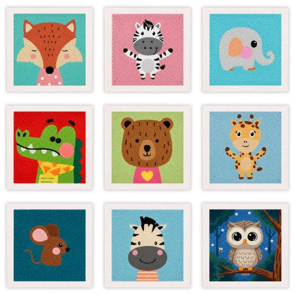 

GATYZTORY punch needle embroidery package animals 25x25cm embroidery and creativity with frame Diy Crafts Sewing set Home Decor