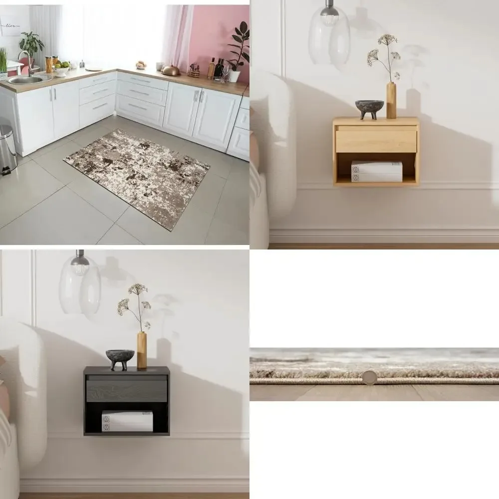 

Абстрактные коврики 3х5 для кухни, гостиной, спальни, столовой, прихожей - не линяет, прочный, стильный декор