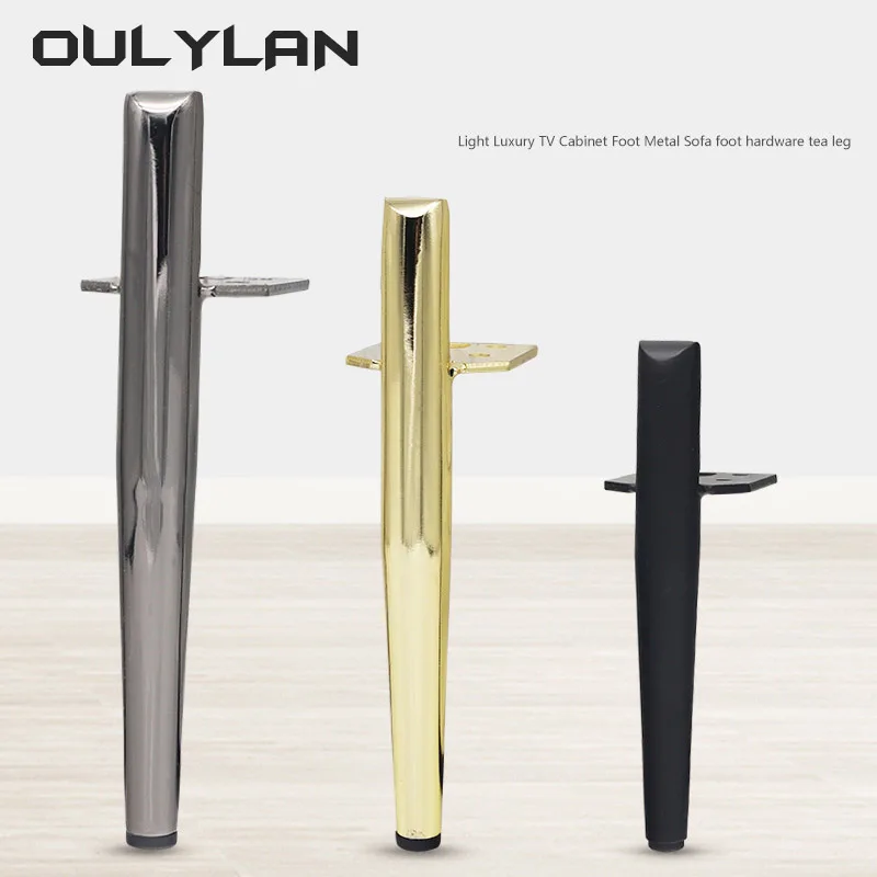 Oulylan NEW 4PCS Furniture Legs Metal Supporting Foot Table Feet Bed Sofa Chair Legs Dresser Bathroom Cabinet Replacement Feet