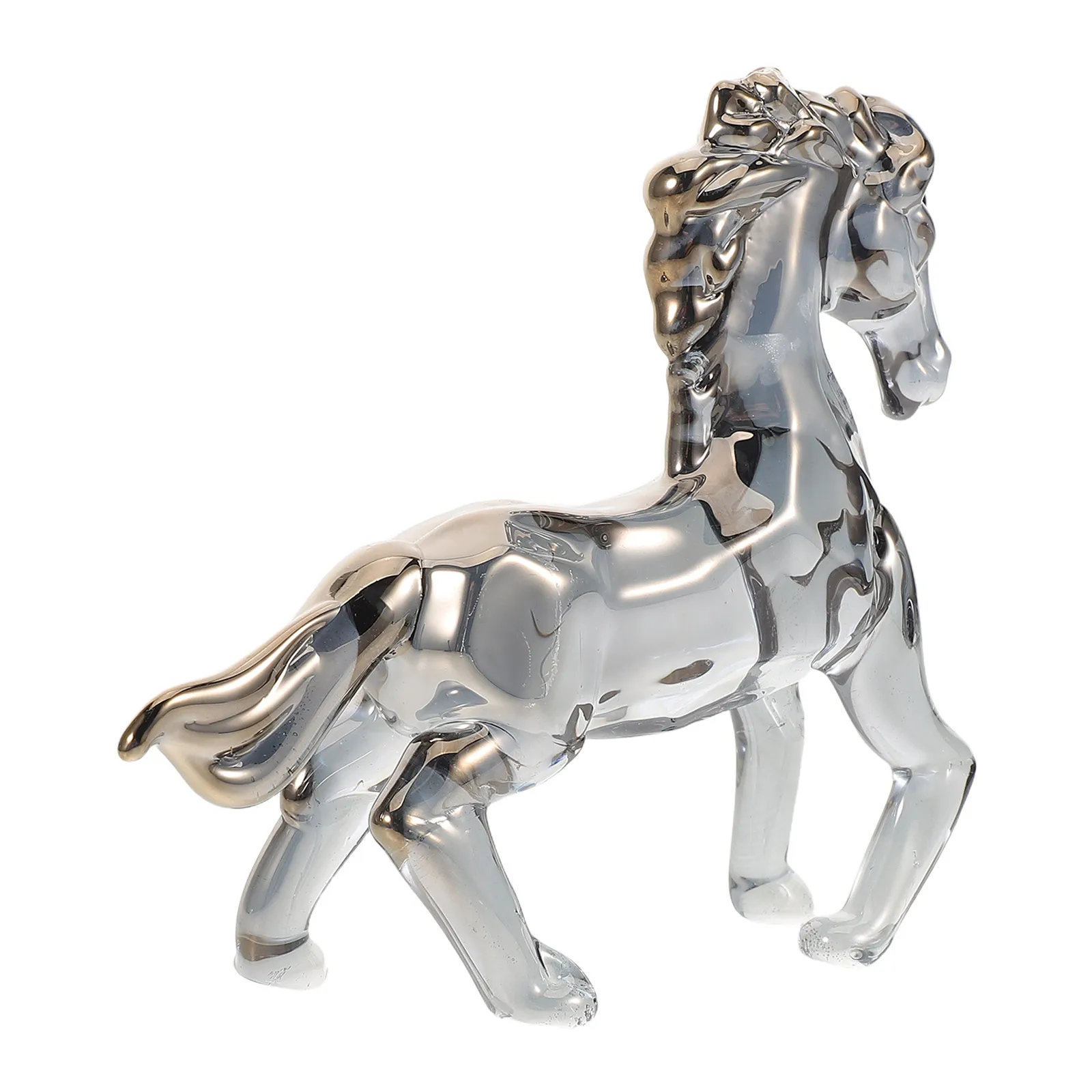 

Crystal Carved Horse Sculpture Lifelike Details Transmission Perfect Gift Home Office Tabletop Decoration