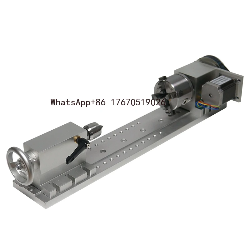 

80MM 3-jaw Chuck CNC Rotary Axis 4th Axis Tailstock Hollow Shaft for CNC Router Engraver Milling Machine