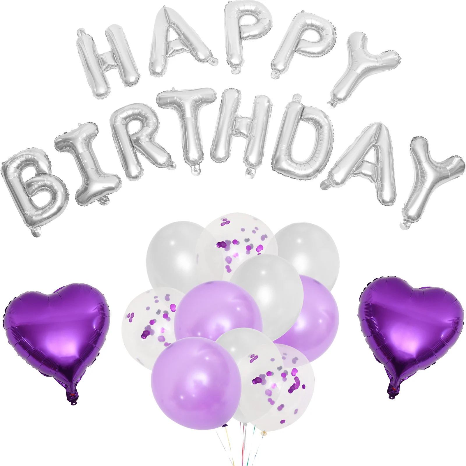 

Balloons Suit Party Birthday Decoration Heart-shaped Decorations Decorative Purple