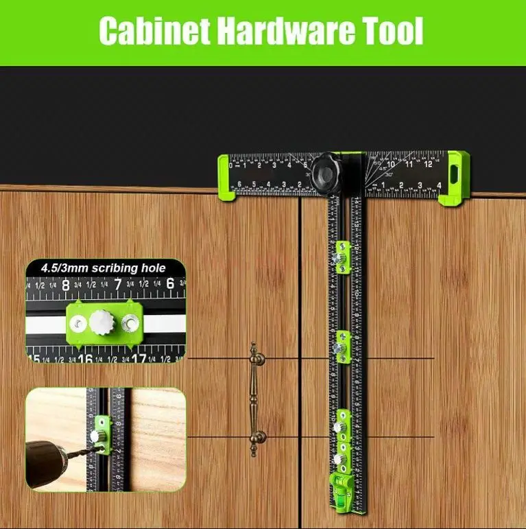 

1pcs Woodworking multifunctional T-shaped combination ruler multifunctional angle ruler combination angle ruler T-shaped ruler