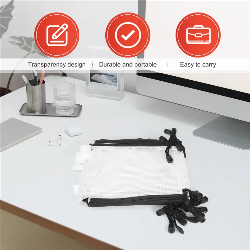 

AED7-30 шт. B6 сетчатая сумка на молнии 5,3X7,7 дюйма, водонепроницаемая сумка на молнии для школьных канцелярских товаров, головоломок и игр, организация хранения