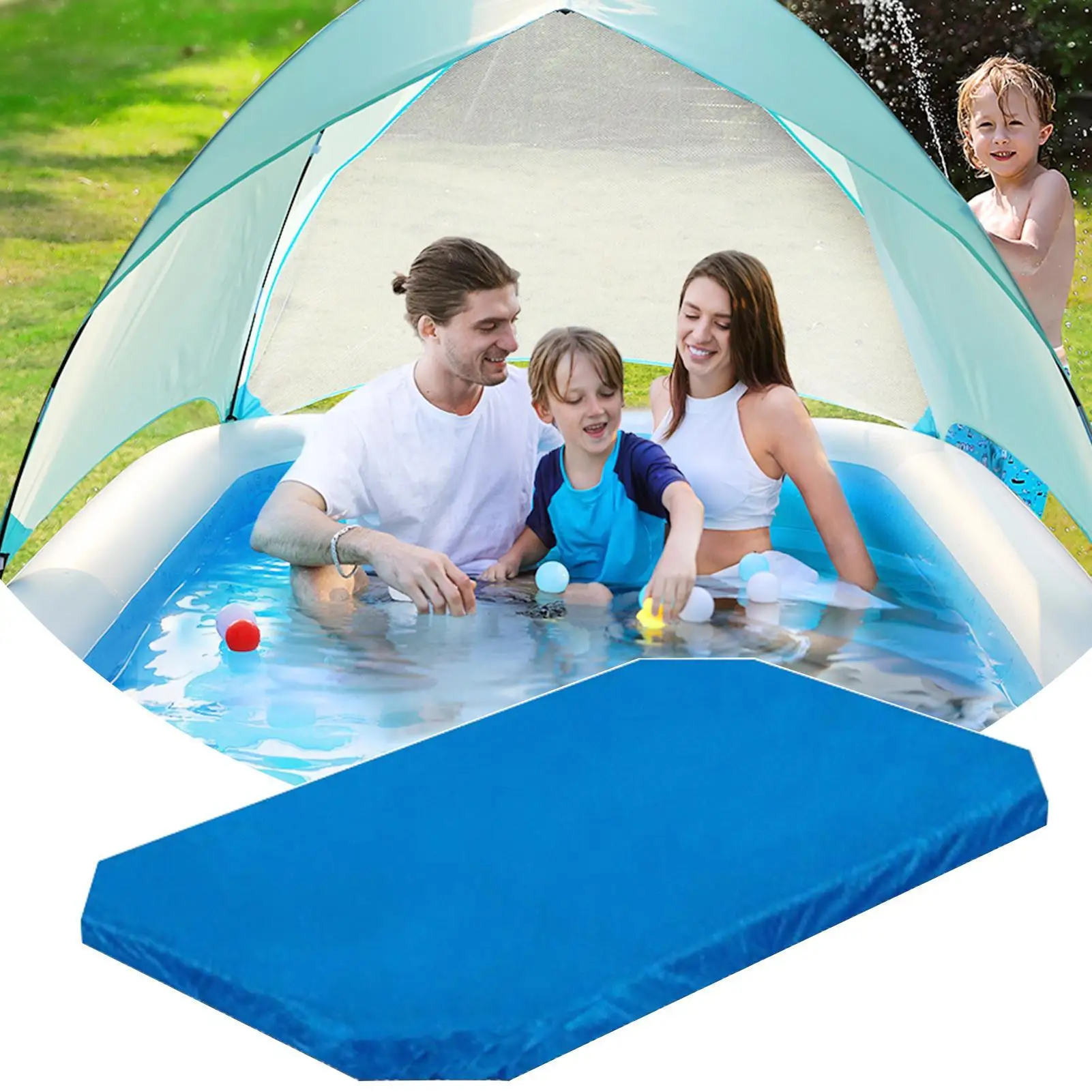 Kids Pool Cover Rectangle Waterproof UV Resistant Foldable Protection Outdoor Pool Cover for Outdoor Outside Garden Backyard