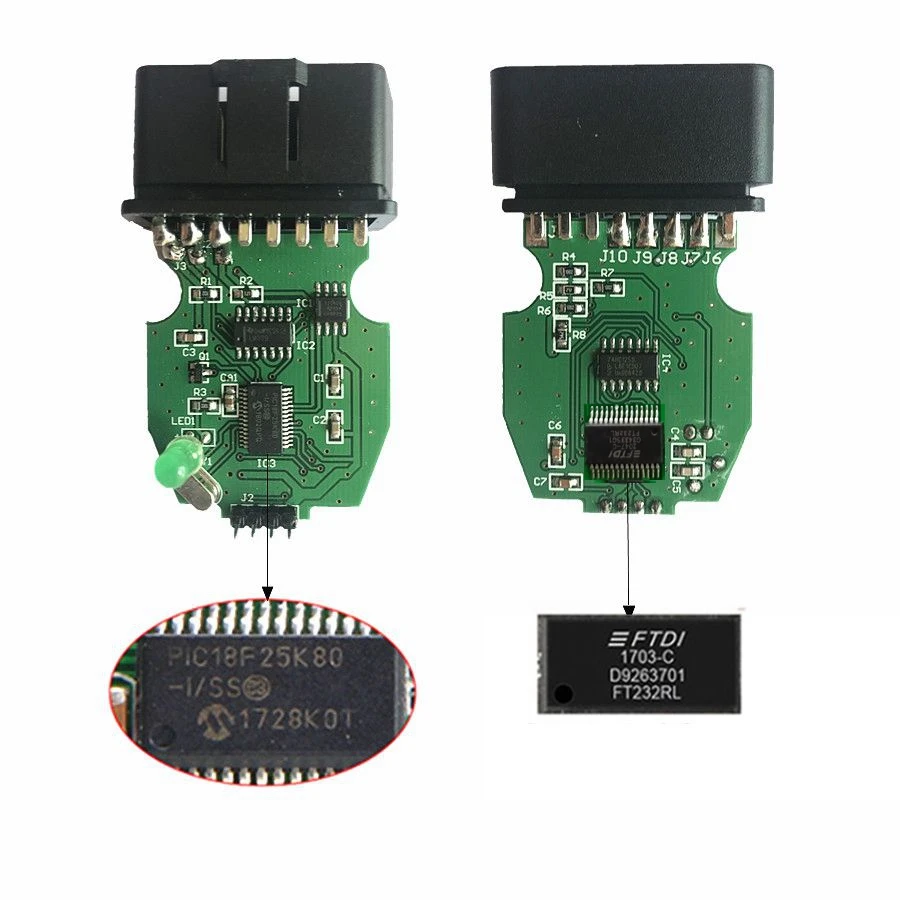 Per VAG K + CAN Commander 1.4 Miglior contachilometri + chilometraggio tramite OBDII PCB PIC18F25K80 FTDI FT232RL Chip per AUDI/VW/Skoda/Seat
