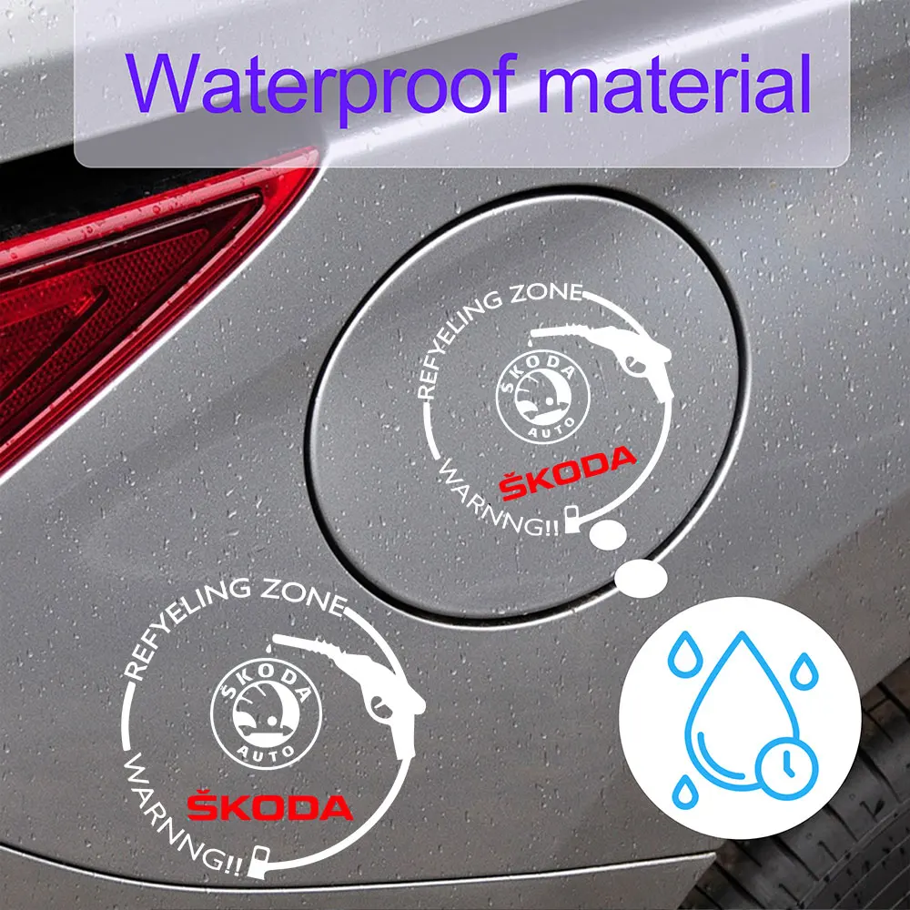 Car Styling PVC Logo Body Fuel Tank Cap Emblem Decoration Sticker For Skoda S Kodiaq Fabia Kamiq Karoq Octavia 3 A5 A7 VII Scala