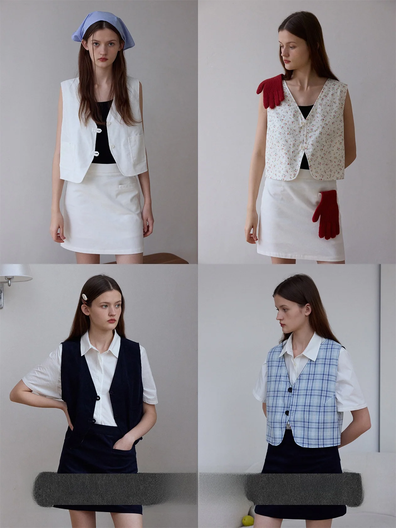 

Veega Chic вельветовый жилет в клетку, юбка трапециевидной формы, комплект из двух предметов, женский модный летний наряд, хлопковая пуговица