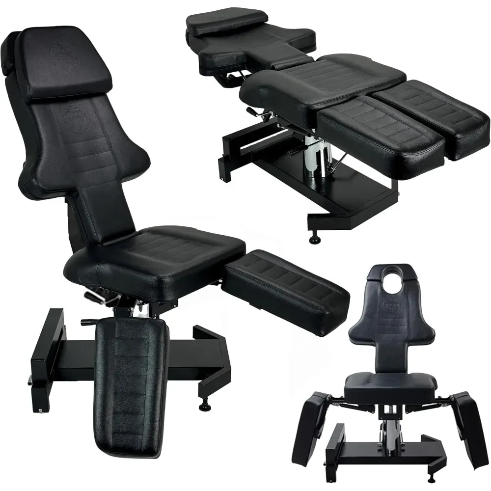 New Patented Electric-Recline Hydraulic Tattoo Bed Client Massage Table Chair Ink Bed Studio Salon Equipment-Black