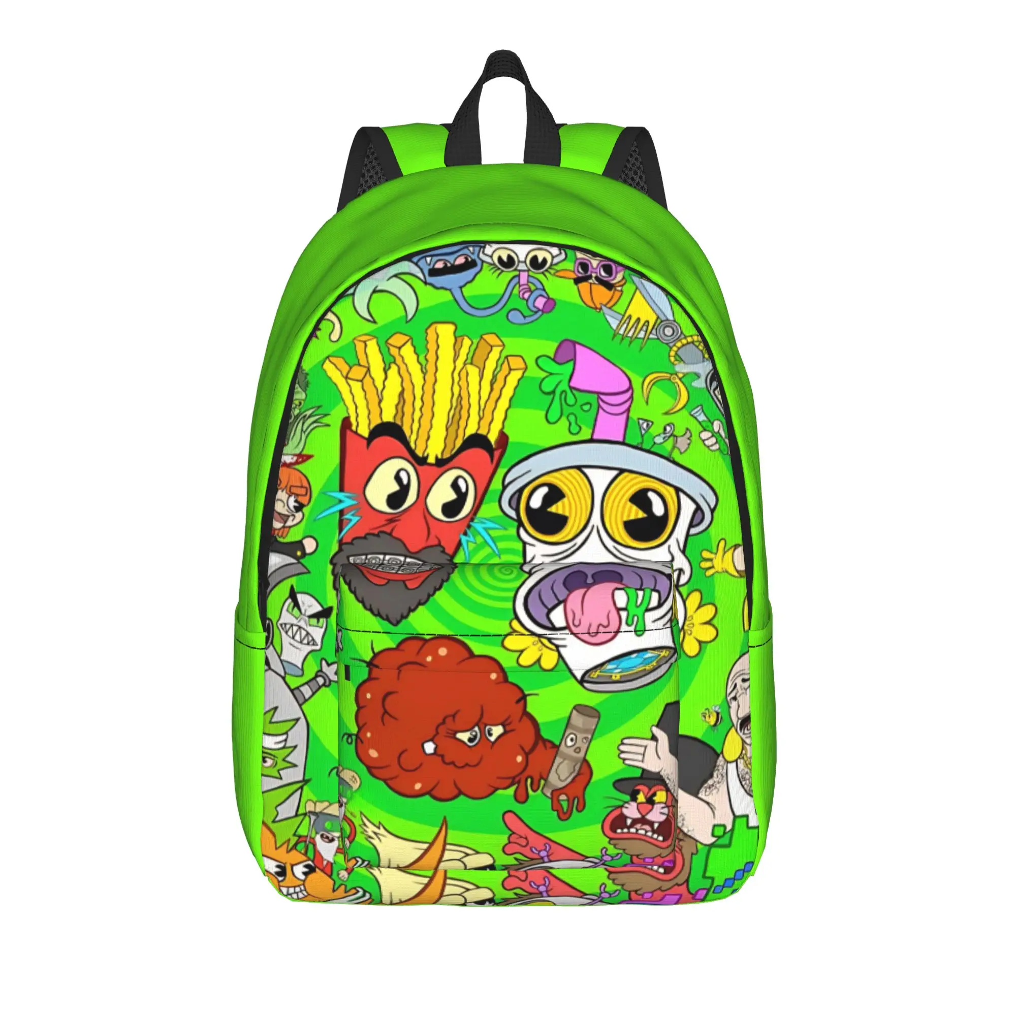 Back to school season Vintage weird surreal food  Knapsack ATHF High School Students Bookbag Backpack