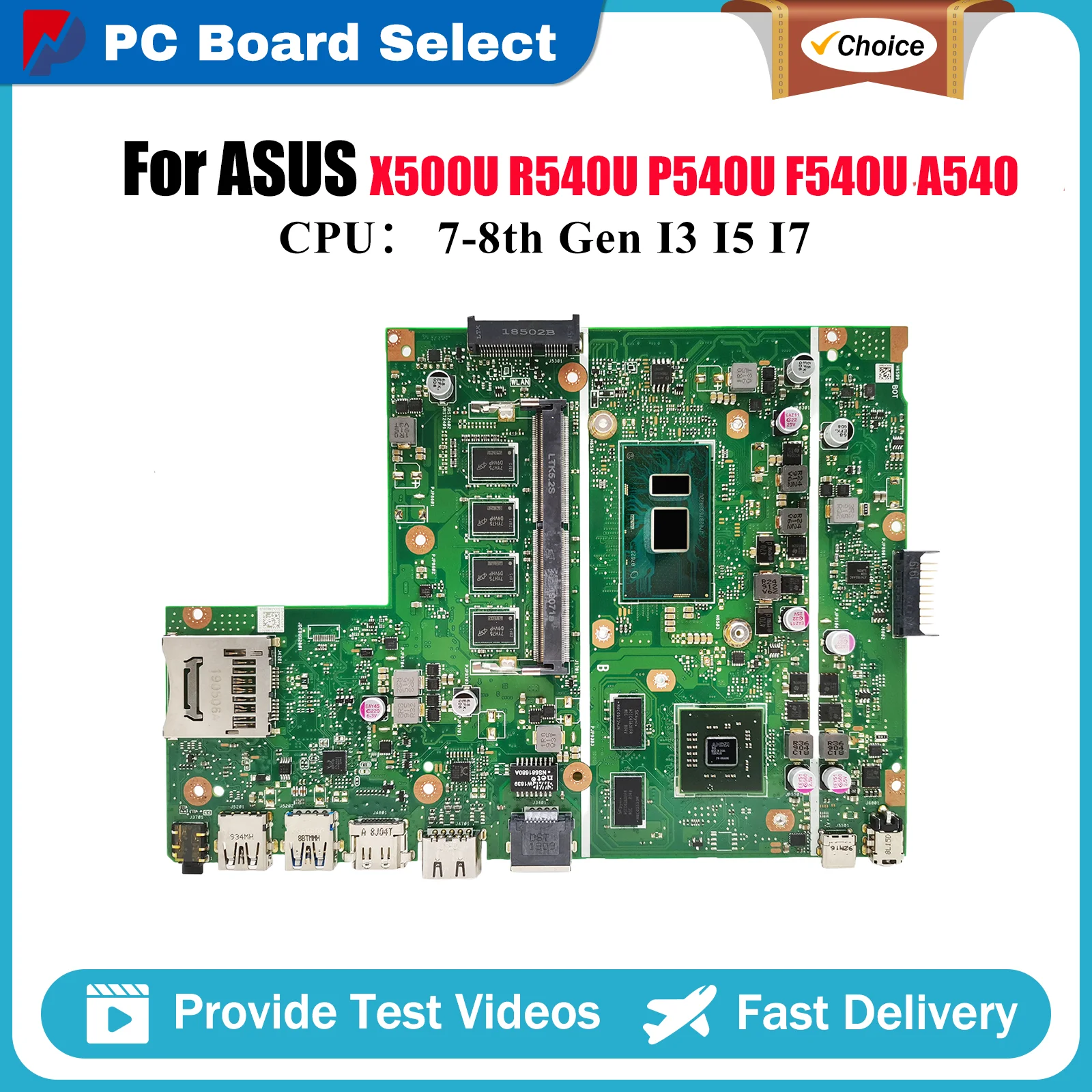 

X540UP Материнская плата для ноутбука ASUS X500U X540U A540U X540UPR X540UP P540U F540U R540U K540U Материнская плата с процессором I3 I5 I7 тест ОК