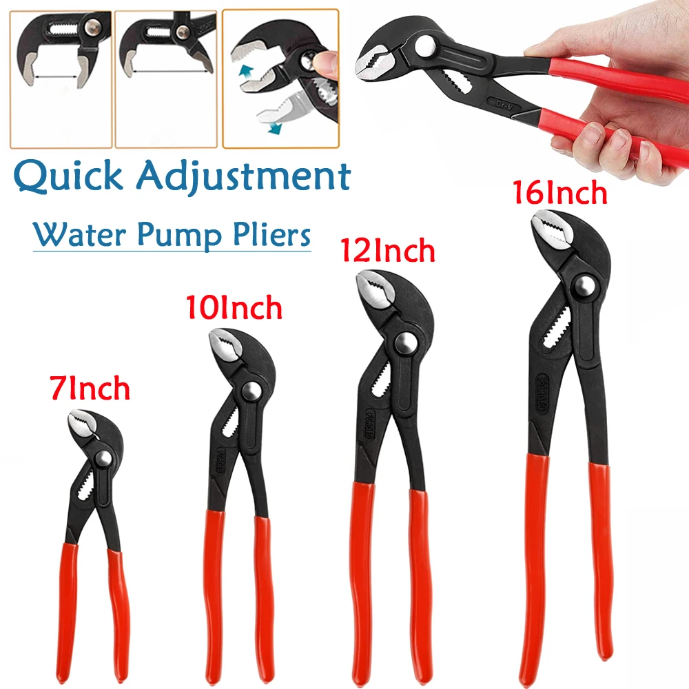 

1Pcs 7/10/12/16 Inch Wrench Multifunctional Adjustable Quick-Release Water Pipe Clamp Pliers Home Maintenance/Hand Tools