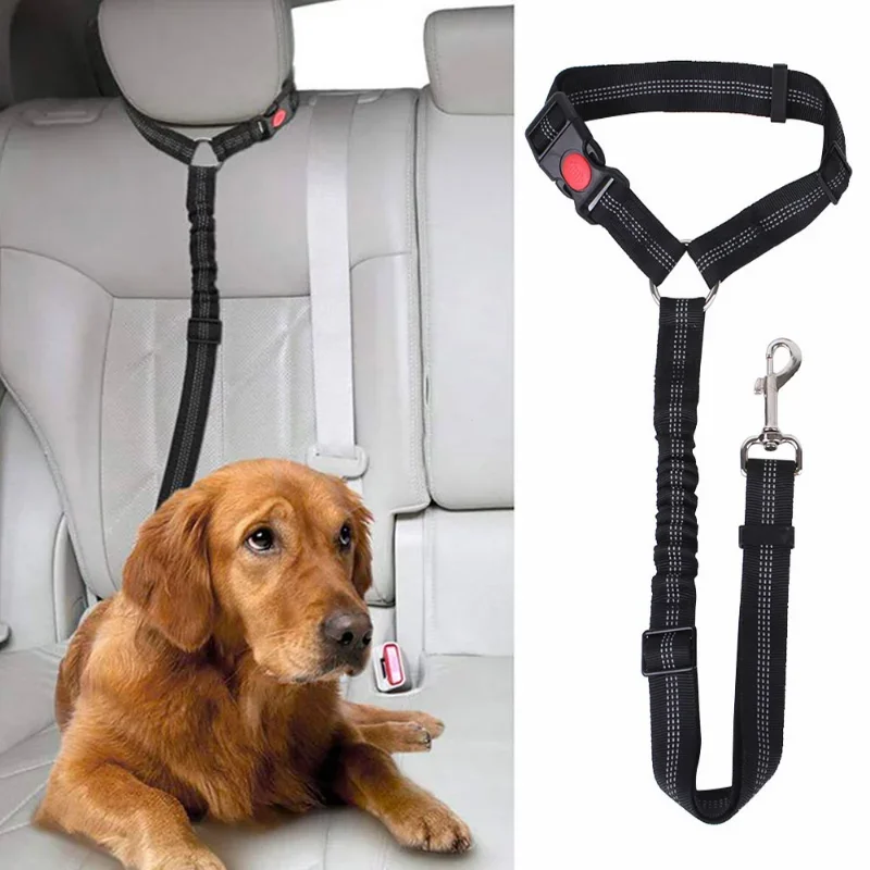 

Dog Car Seat Belt Dog Tether for Vehicle Pet Safety Leads Elastic Backseat Rope for Dog Harness Collar Travel Daily Use