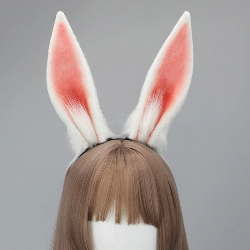 

Плюшевый обруч для волос в форме заячьих ушей, повязка на голову для женщин-подростков, повязка на голову для макияжа на Пасху,