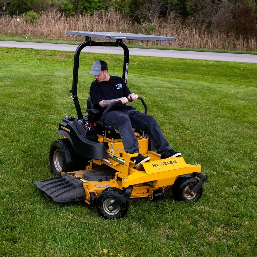 Universal ROPS-Compliant Mower Canopy, 1.5-3 Steel Frame, Easy Assembly, Black Roof, Fits Most Mowers