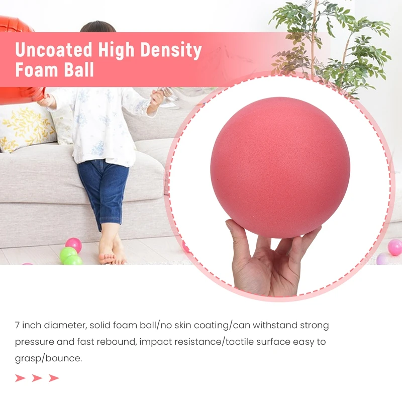 7-Inch Uncoated High Density Foam Ball -Foam Sports Balls For Kids Lightweight And Easy To Grasp Foam Silent Balls