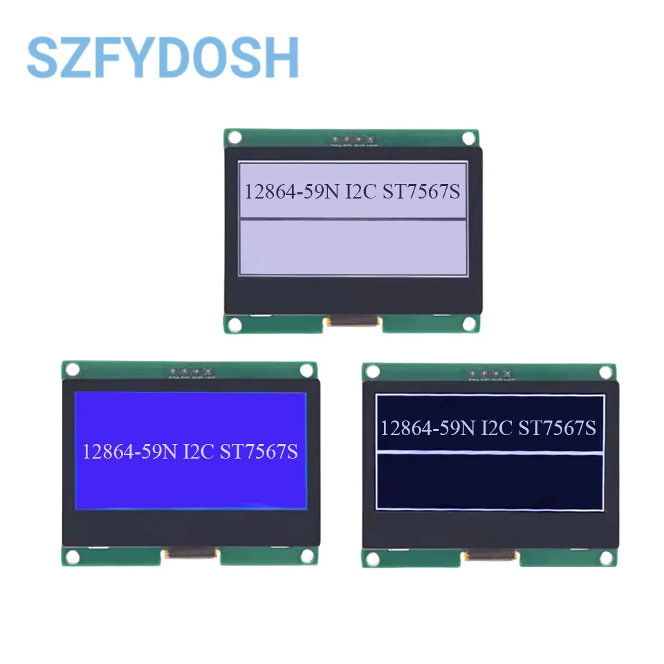 12864 IIC 4P LCD-Modul 12864-59N I2C ST7567S COG Grafik-Bildschirmplatine LCM-Panel 128 x 64 Punktmatrix-Bildschirm für Arduino