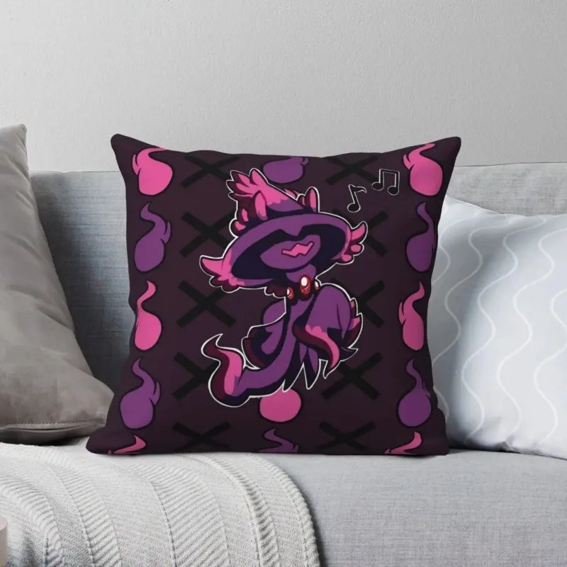 Lucky Chant Mismagius-Polyester Square Pillowcase, Zippered Pillowcase, Creative Sofa Decor Peach skin polyester pillowcase