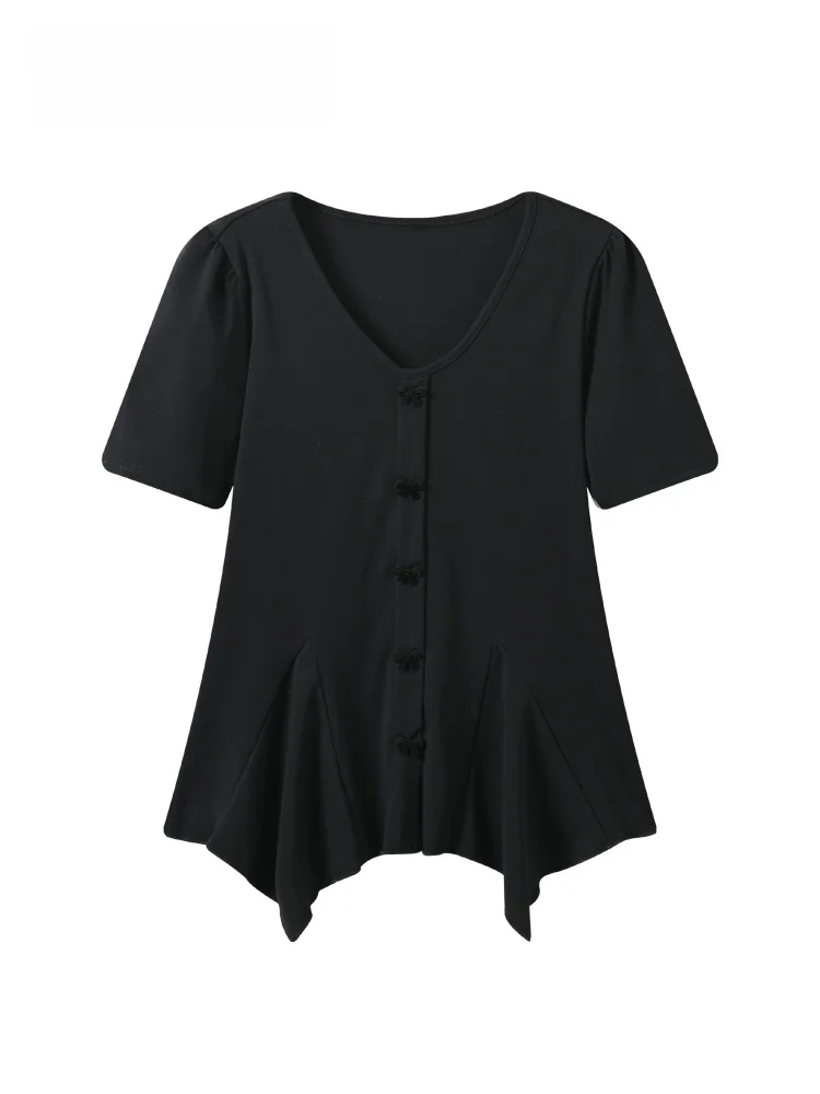 

Cara CLUB plus Size Short Sleeve T-Shirt Women's Casual Style Summer New Fashion plus Size Sister Versatile Shoulder Top Trendy