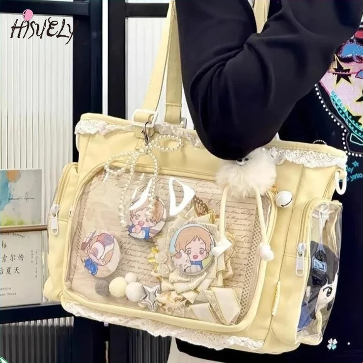 

New Ita Tote Clear Window for Shoulder Bag Handbag Bag DIY Cosplay Stachel Tote Two-Dimension Single Shoulder CrossBody Bag Gift